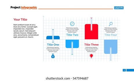 Four Bars Chart Slide Template