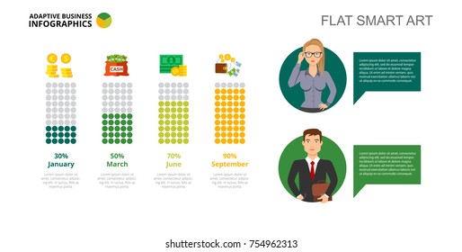 Four Bars Financial Chart Slide Template