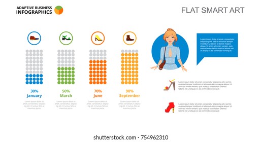 Four Bars Shoes Chart Slide Template
