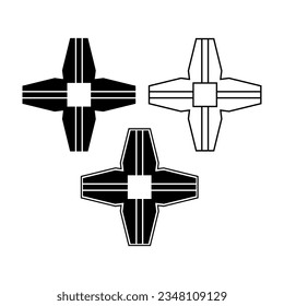 Four beam star shape logo. Abstract vector sign