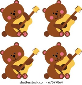 four bears with a guitar