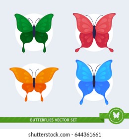 Four Beautiful Butterflies - Vector Set