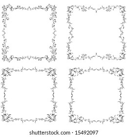 Four beautiful floral frames
