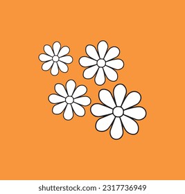 Cuatro hermosas flores de arte vectorial.