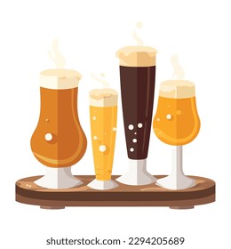 four beers drinks isolated icons