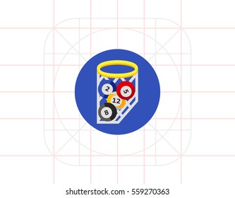 Four Billiard Balls in Net Icon