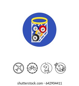Four Billiard Balls in Net Icon