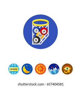 Four Billiard Balls in Net Icon