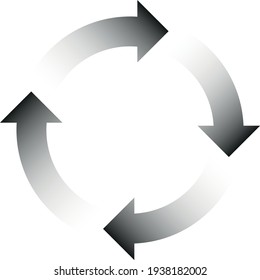 Four black arrows in circle