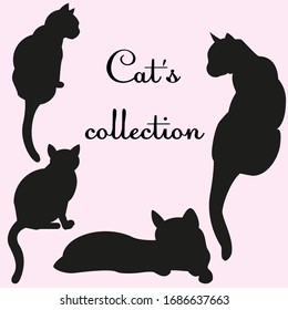 cuatro siluetas negras para gatos