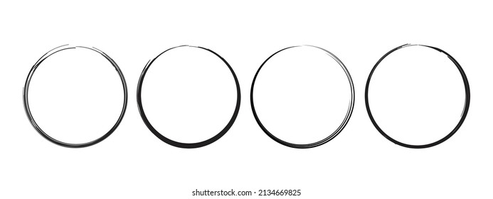 Four black circle vector brushes. great for name frames and other design camponen