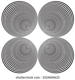 Four black circles