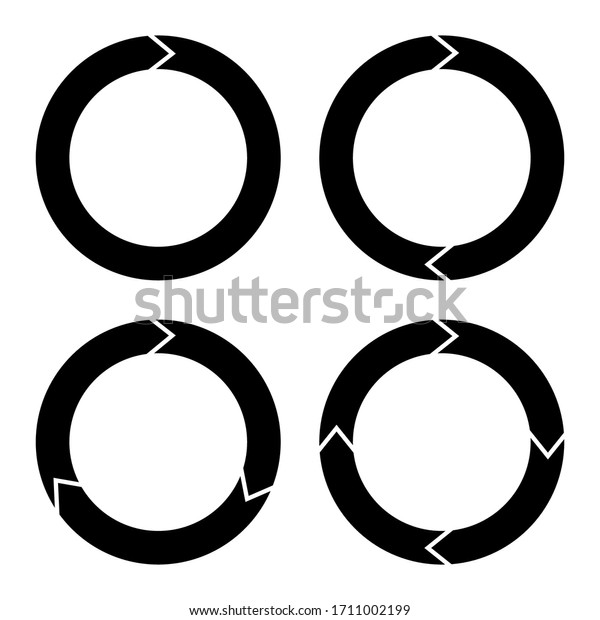小さなギャップを持つ4つの黒い円状矢印 ベクターイラスト 写真素材 のベクター画像素材 ロイヤリティフリー