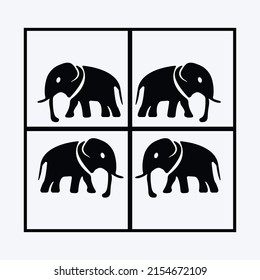 FOUR BLACK ELEPHANT VECTOR LOGO 