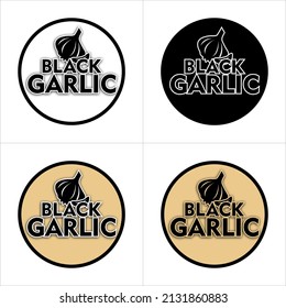 four black garlic vector logo