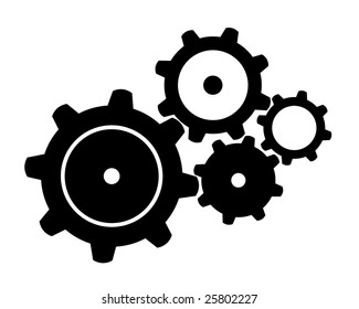 Four Black Gears