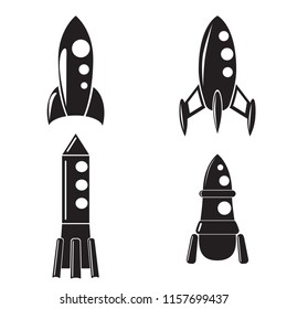 Four Black Space Rockets