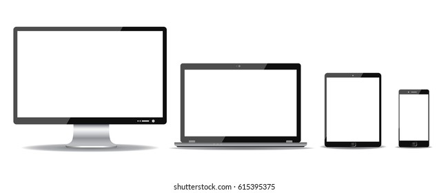 Four black technology devices - for stock