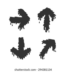 four black vector arrows on a white background
