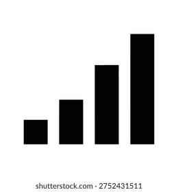 Four black vertical bars increasing in height from left to right