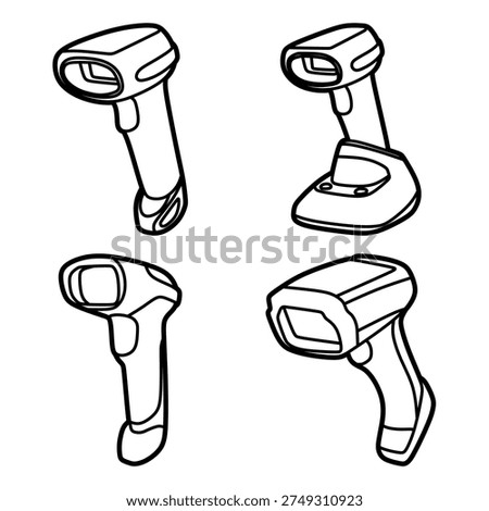 four black and white vectors, customizable lines
