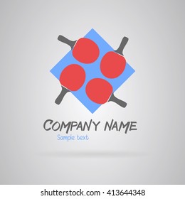 Four blades ping pong on a blue square