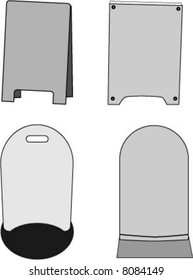 Four blank advertising boards - various shapes