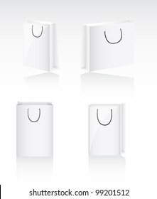 four blank bags with shadow, background. vector illustration