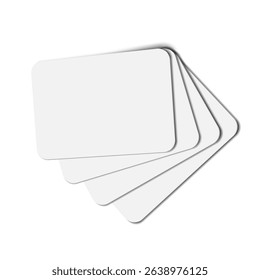 Four Blank Business Or Poker Cards Isolated On White Background. EPS10 Vector