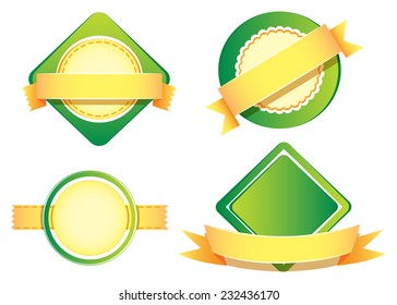 Four blank green label templates