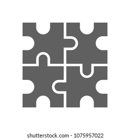 Four blank puzzle pieces graphic icon. Puzzle sign isolated on white background. Vector illustration