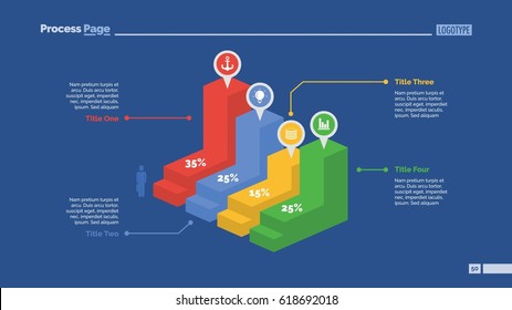 Four Blocks Bar Chart Slide Template