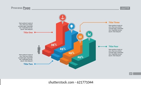 Four Blocks Bar Chart Slide Template