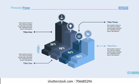 Four Blocks Bar Chart Slide Template
