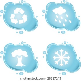 Four blue icons