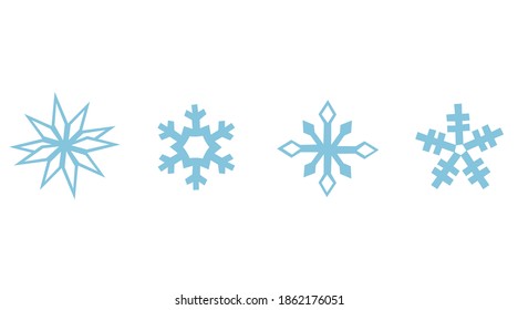 vier blaue Schneeflocken-Wintermuster