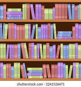 Four bookshelves. Multicolored variant of the bookshelves. 