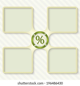 four boxes for entering text with arrows and percent sign