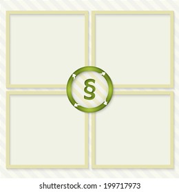 four boxes for entering text with arrows and paragraph