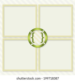four boxes for entering text with arrows and brackets