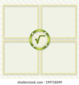 four boxes for entering text with arrows and radix sign