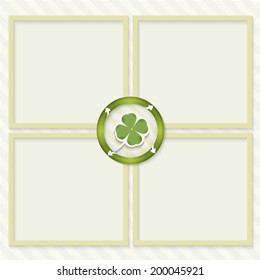 four boxes for entering text with arrows and cloverleaf
