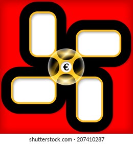 four boxes for entering text with euro symbol