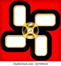 four boxes for entering text with graph