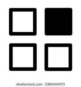 cuatro cajas cuidadosamente dispuestas en negro y el icono blanco