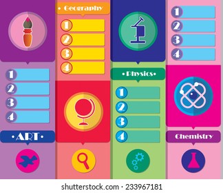 Four bright bookmarks for school