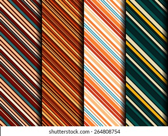Four bright sample of seamless fabrics similar to men's ties. Can be used as background for web design or greeting gift wrapping.