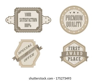 Four brown vector businesslabels