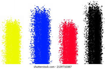 four brush strokes of an abstract and beautiful straight lined shape on an isolated white background
Stitches red black blue yellow format eps 10 vector