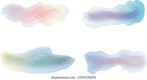 The four brush strokes are all different colors and sizes